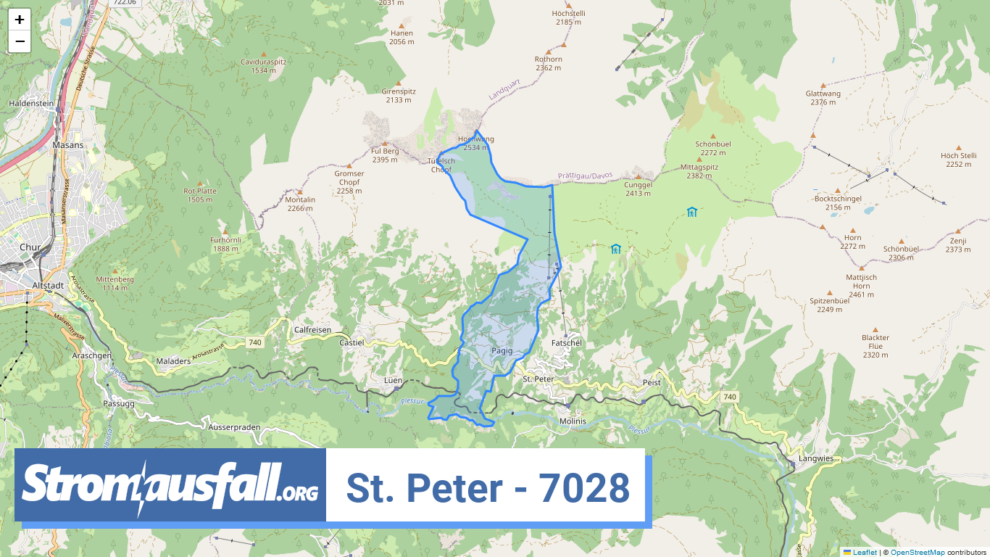 stromausfall ch ortschaft st. peter 7028