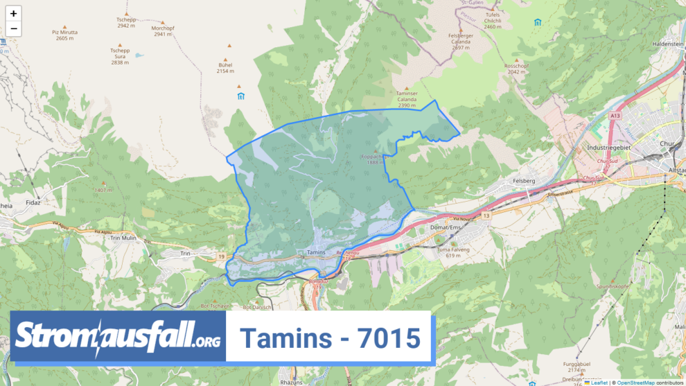 stromausfall ch ortschaft tamins 7015