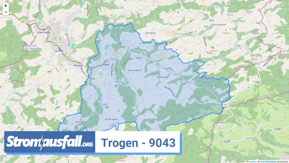 stromausfall ch ortschaft trogen 9043