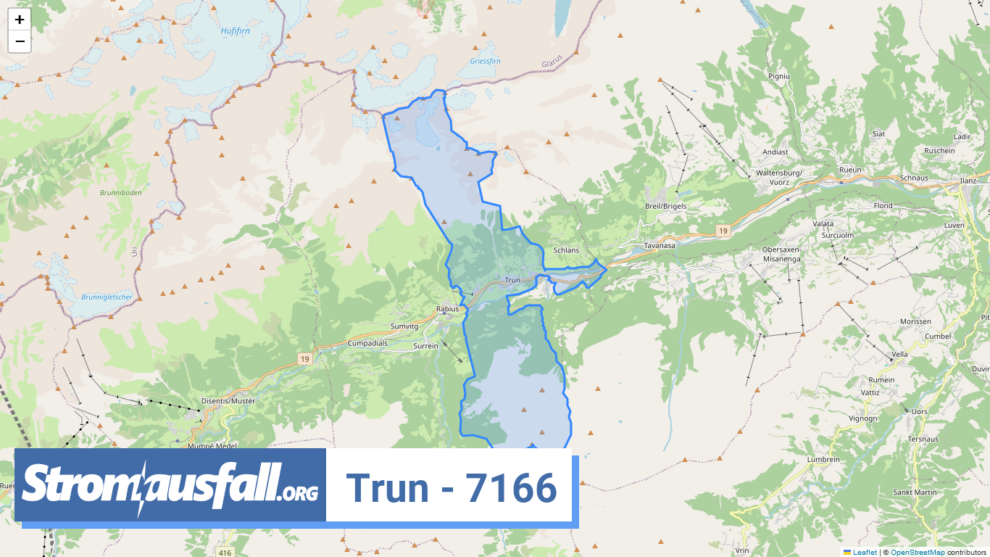 stromausfall ch ortschaft trun 7166