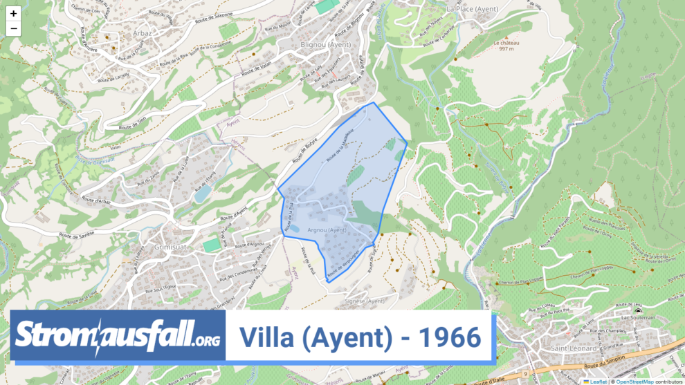 stromausfall ch ortschaft villa ayent 1966