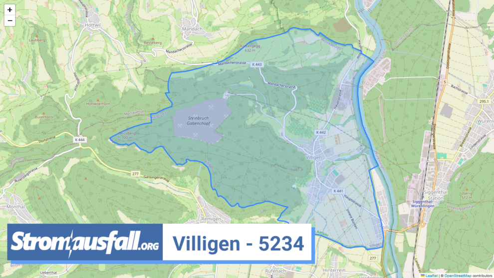 stromausfall ch ortschaft villigen 5234