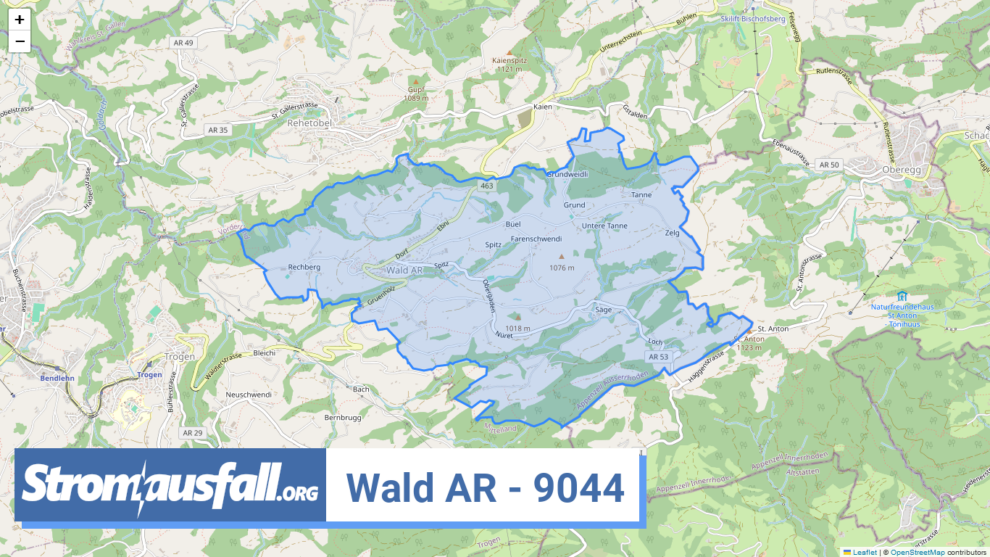 stromausfall ch ortschaft wald ar 9044