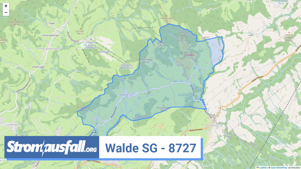 stromausfall ch ortschaft walde sg 8727