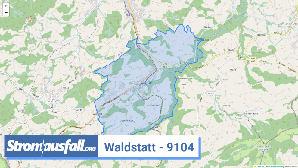 stromausfall ch ortschaft waldstatt 9104