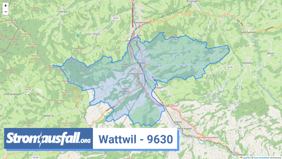 stromausfall ch ortschaft wattwil 9630