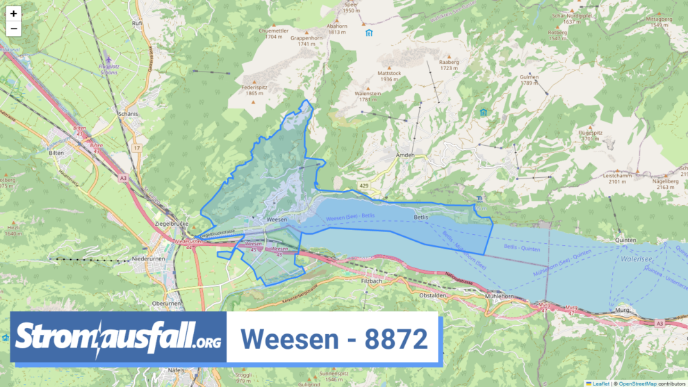 stromausfall ch ortschaft weesen 8872